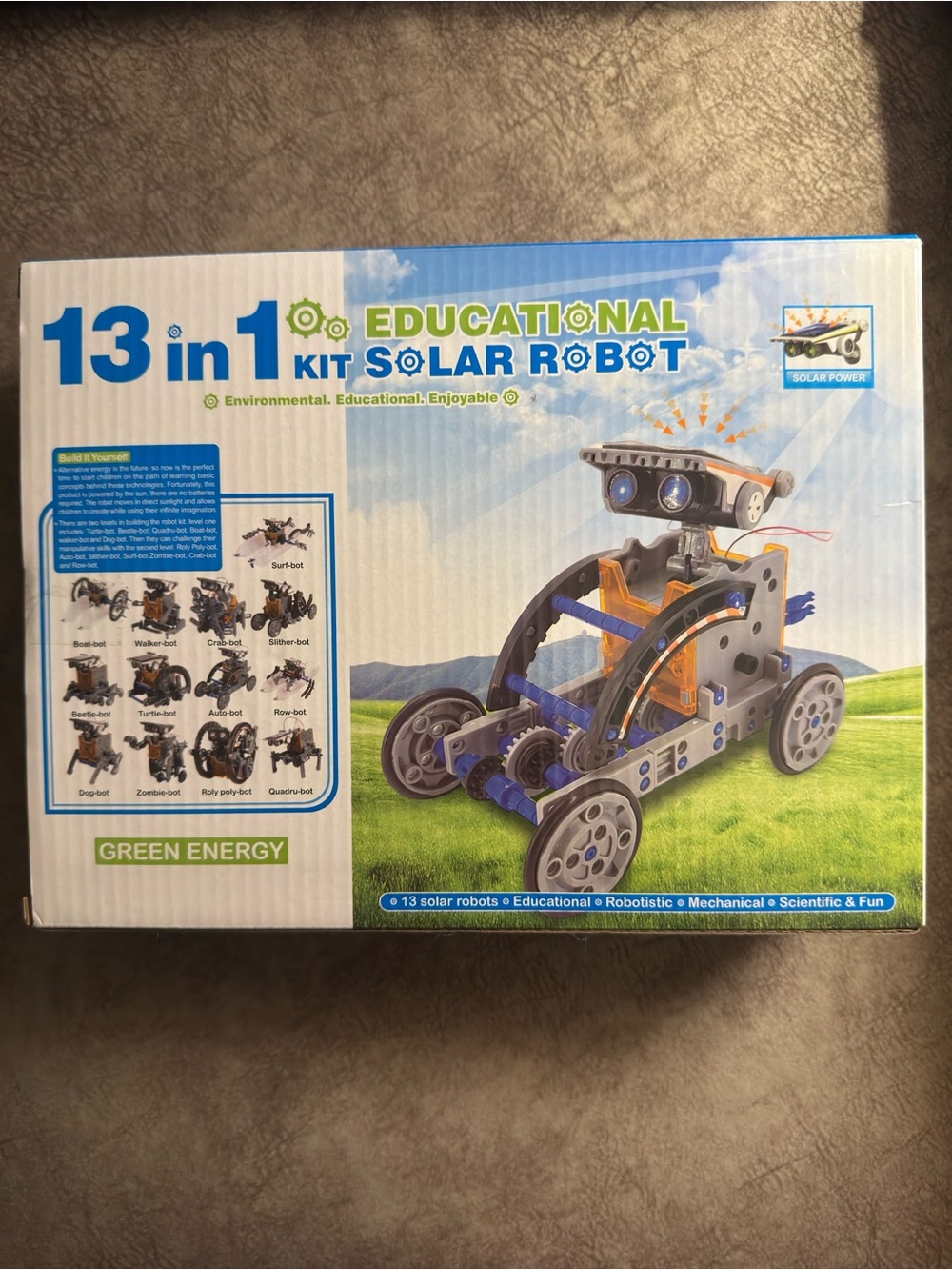13-in-1 Educational Solar Robot Kit - Blue/Gray